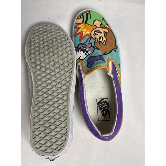 Custom Vans‎ Slip-On Shoes Scooby Doo Shaggy Signed Hand Painted Canvas 10.5 main image 6